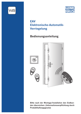 EAV Elektronische-Automatik- Verriegelung Bedienungsanleitung