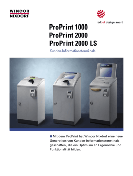 ProPrint 1000 ProPrint 2000 ProPrint 2000 LS - Wincor Nixdorf
