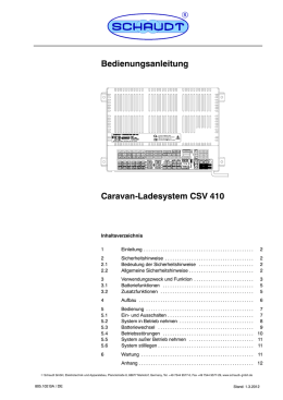 Bedienungsanleitung Caravan-Ladesystem CSV 410