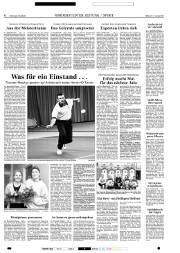 Was für ein Einstand . . . - Archiv - Hamburger Abendblatt