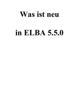 Was ist neu - ELBA 5.5.0 - ELBA-Electronic Banking