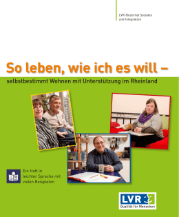 PDF So leben, wie ich es will - Landschaftsverband Rheinland