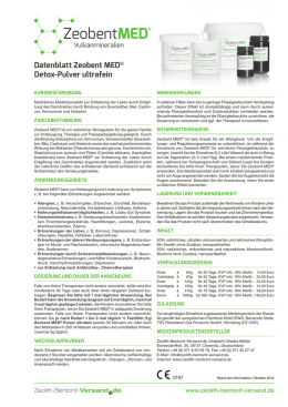 Datenblatt Zeobent MED ® Detox-Pulver ultrafein - Zeolith-Bentonit