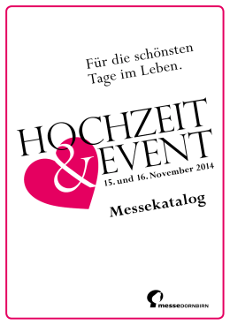 Katalog downloaden! - Hochzeit & Event - Messe Dornbirn