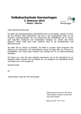 VHS-Programm Herbst / Winter 2014/2015 - Hermaringen