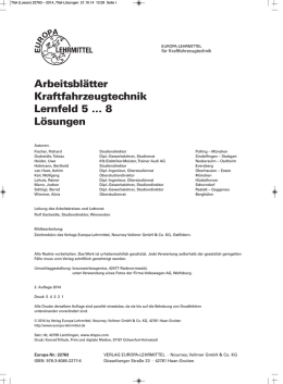 Arbeitsblätter Kraftfahrzeugtechnik Lernfeld 5 - Europa-Lehrmittel