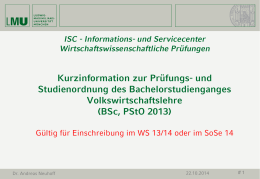 und Studienordnung zur PStO 2013 - ISC - LMU