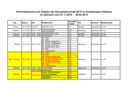 Zeitplan der Gaumeisterschaft 2015 - Der Schützengau Hallertau