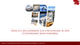 Einführung in den Studiengang Maschinenbau - Fakultät V - TU Berlin