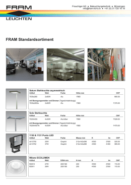 Prospekt FRAM Standardsortiment - Frauchiger AG