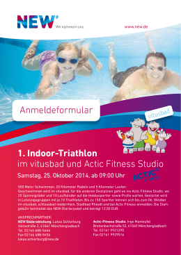 Anmeldeformular 1. Indoor-Triathlon im vitusbad und    - NEW Bäder