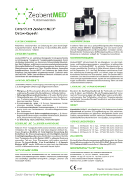 Datenblatt Zeobent MED ® Detox-Kapseln - Zeolith-Bentonit-Versand