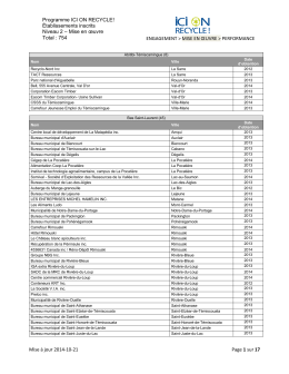 Les &eacute;tablissements reconnus au niveau 2 - Recyc