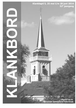 Klankbord 2014 nr. 5 - Hervormde Gemeente Puttershoek