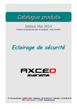 Eclairage de sécurité Catalogue produits