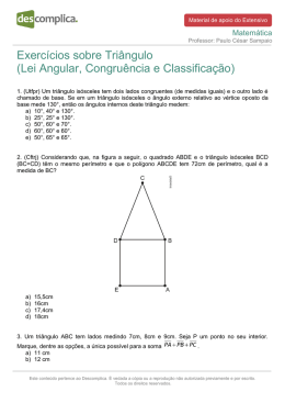 Exercícios sobre Triângulo (Lei Angular