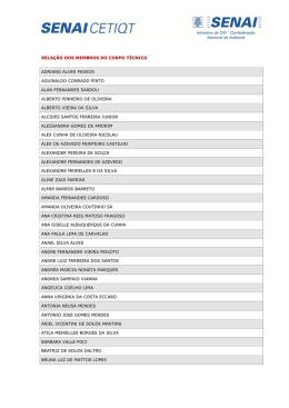 RELA&Ccedil;&Atilde;O DOS MEMBROS DO CORPO T&Eacute;CNICO ADRIANO