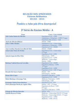 Lista de aprovados - Instituto Dom Barreto