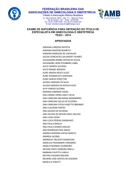 Rela&ccedil;&atilde;o dos Aprovados 2014