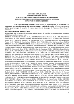 Edital n. 10 - Resultado final na prova oral e