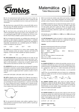 1_ ano - Lista 09 - Matematica - Problemas e Sistemas de Equa__es