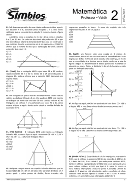 Lista 02 - Semelhança de triângulos e triângulo retângulo