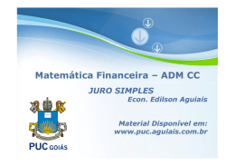 PUC – Matemática Financeira – 2014.2 – 02 – JUROS SIMPLES