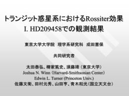 トランジット惑星系におけるRossiter効果 I.HD209458での観測結果