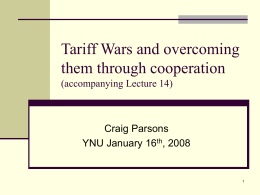 Tariff Wars and overcoming them through cooperation
