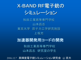X-BAND RF電子銃の シミュレーション