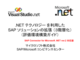 .NET テクノロジー を利用した SAP ソリューションの拡張 （3