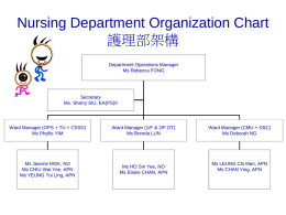 Nursing Department Organization Chart 護理部架構