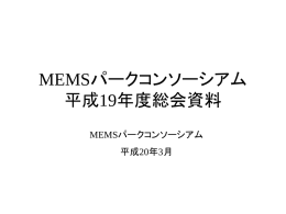 19年度総会資料 - MEMSパークコンソーシアム
