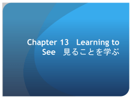 Chapter 13 Learning to See 見ることを学ぶ
