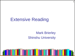 Extensive Reading at Shinshu University
