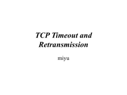 TCP Timeout and Retransmission