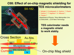 超伝導磁気シールドを設けたTES型マイクロカロリメータの性能評価