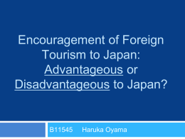 Encouragement of Foreign Tourism to Japan