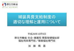 補装具については - 社会福祉法人 日本盲人会連合