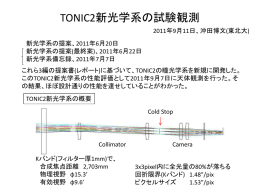 TONIC2新光学系の試験観測