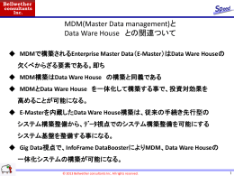 MDM と Data Ware House HP