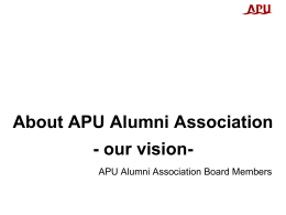 The Vision of APU Alumni Association
