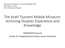 The Aceh Tsunami Mobile Museum: Archiving Disaster Experience