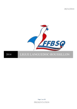 2014 - la Ligue Régionale du Languedoc