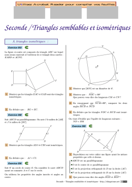 Seconde / Triangles semblables et isométriques