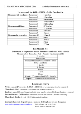 planning kt cm1 andresy:maurecourt 2014 – 2015