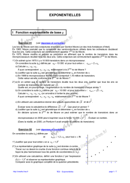 Fonction exponentielle - XMaths