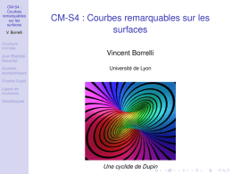 CM-S4 : Courbes remarquables sur les surfaces