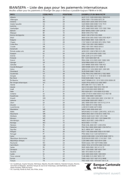 IBAN/SEPA – Liste des pays pour les paiements internationaux