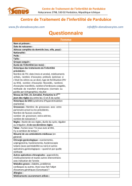 Questionnaire - FIV-DONSDOVOCYTES.COM Fécondation in vitro